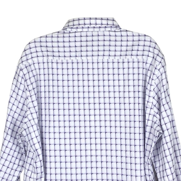 Robert Graham White and Purple Checkered Casual Button Down Shirt - Picture 9 of 15